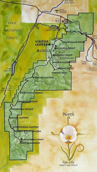 carte de bryce canyon park